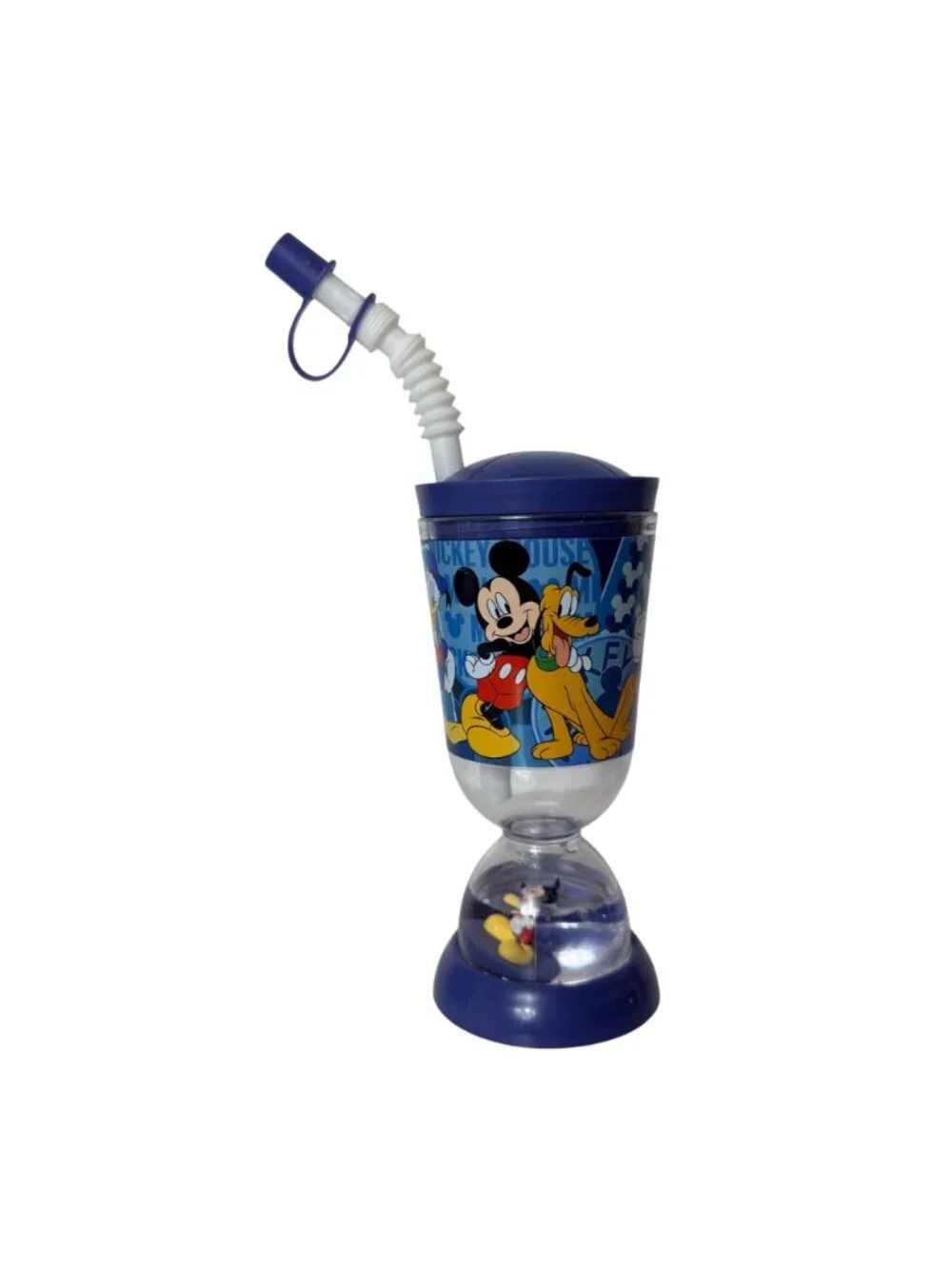 Disney Mickey Mouse Buddy Sip 15oz Tumbler Floating Base Pluto Straw BPA Cup